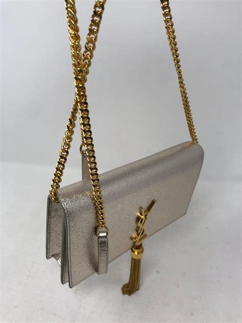 white ysl bag with silver chain|ysl black purse gold chain.